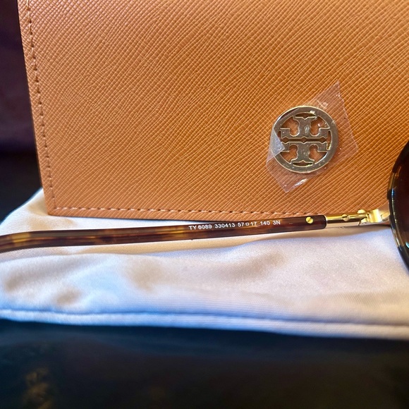 Tory Burch Gold and Tortoise Sunglasses - Picture 8 of 11